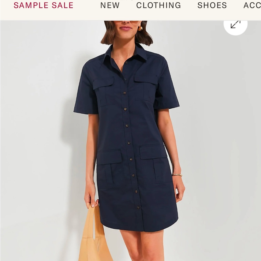 Navy poplin nala dress NWT